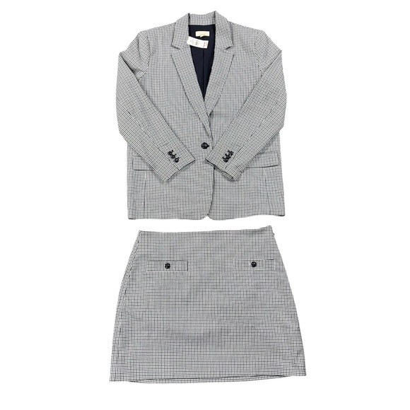 LOFT Jackets & Blazers - LOFT Houndstooth Blazer & Skirt Set Navy White NWT Mixed Sizes 12 / 14